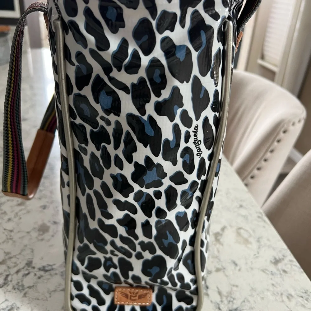 Consuela Leopard Print Tote with Multicolor Straps - Picture 2 of 8
